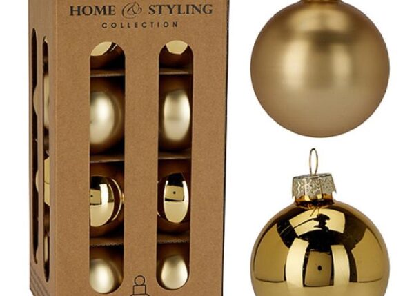 PALLE DI NATALE VETRO X16 PZ 60MM ORO ART.ARB200400