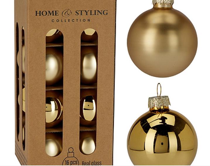 PALLE DI NATALE VETRO X16 PZ 60MM ORO ART.ARB200400 PALLE DI NATALE VETRO X16 PZ 60MM ORO ART.ARB200400