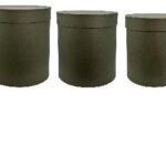 SCATOLA DI CARTA TUBOLARE ROTONDA GRANDE VERDE D31;29;27CM H33 ART.64743