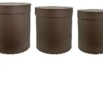 SCATOLA DI CARTA TUBOLARE ROTONDA MEDIA MARRONE D31;29;27CM H31CM ART.64744