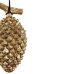 ORNAMENTO A CONO ORO CON RAMO 17CM ART.68586