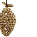 ORNAMENTO A CONO DORATO CON RAMO 20CM ART.68587