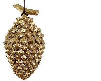 ORNAMENTO A CONO DORATO CON RAMO 20CM ART.68587 ORNAMENTO A CONO DORATO CON RAMO 20CM ART.68587