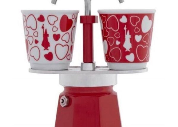 BIALETTI MINI EXPRESS - SET MOKA CON 2 TAZZE CUORE 90 ML