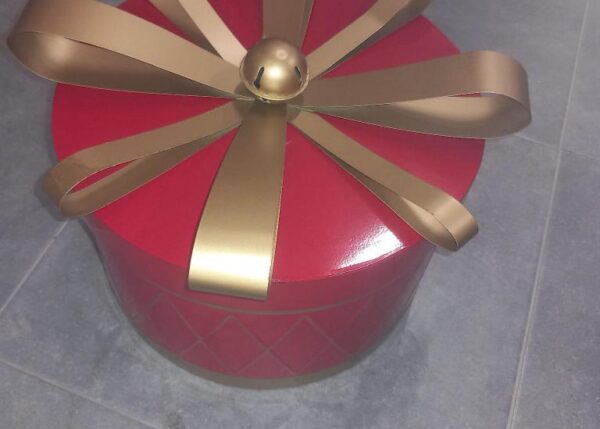 SCATOLA PACCO REGALO METALLO H26CM ROSSO ART.439651