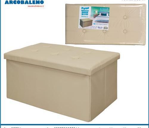 POUF OTTOMANO BEIGE IN PVC 76X38X38 CM PFF18 ART.35581