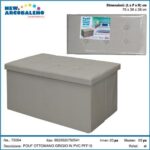 POUF OTTOMANO GRIGIO IN PVC 76X38X38 CM PFF19 ART.75054