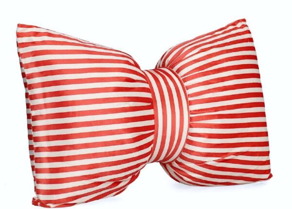 CUSCINO ATHEL 60X40CM FIOCCO RIGHE ROSSO