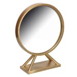 SPECCHIO DA TAVOLO METALLO ORO TONDO CM4 0X13,5H48 ART.3314800000