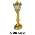 LAMPIONE RESINA LED ORO CM13X12,5H41,5 ART.6318570000