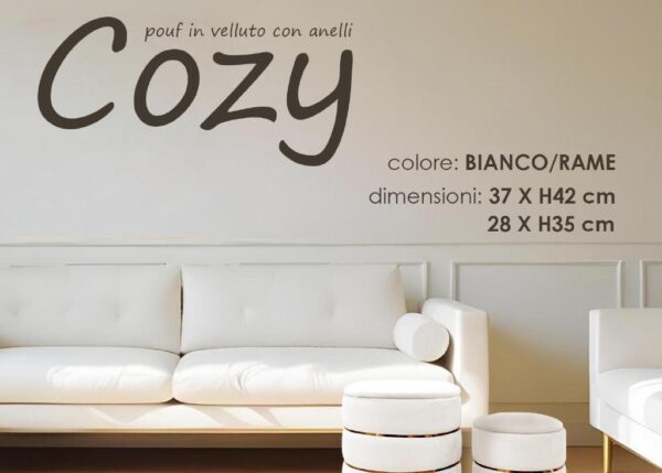 POUF CONTENITORE COZY BIANCO 28XH35 CM ART.748174