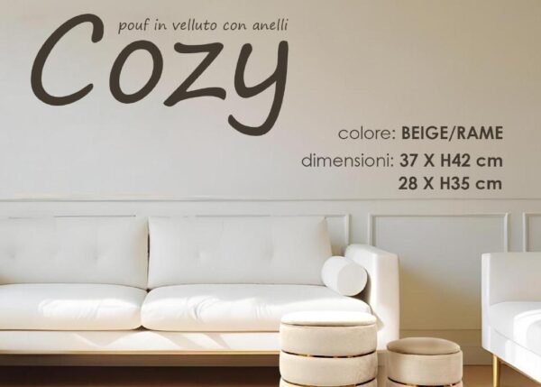 COZY POUF CONTENITORE BEIGE 28XH35 CM ART.748204