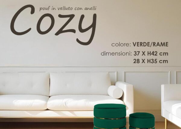 COZY POUF CONTENITORE VERDE 37XH42 CM ART.748266