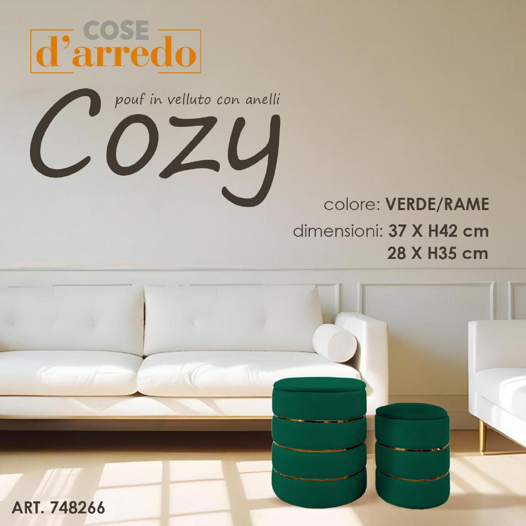 COZY POUF CONTENITORE VERDE 37XH42 CM ART.748266 COZY POUF CONTENITORE VERDE 37XH42 CM ART.748266