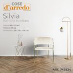 SILVIA POLTRONA BEIGE C/ PIEDI ORO 58X43XH76 CM ART.748334