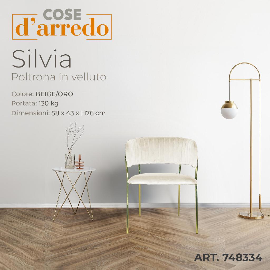 SILVIA POLTRONA BEIGE C/ PIEDI ORO 58X43XH76 CM ART.748334 SILVIA POLTRONA BEIGE C/ PIEDI ORO 58X43XH76 CM ART.748334