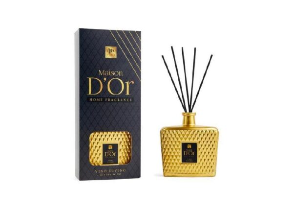 DIFFUSORE DI FRAGRANZA CON BOTTIGLIA DIAMANTE 700ML VINO DIVINO CON BACCHETTI IN FIBRA ART.83831 -