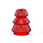 PORTACANDELA STELO AD ALBERO ROSSA IN CERA E VETRO D.5XH.8 CM ART.86511 -