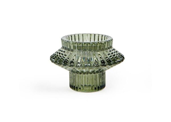 PORTACANDELA STELO O TEALIGHT VERDE IN CERA E VETRO D.8XH.5.6 CM ART.86573 -