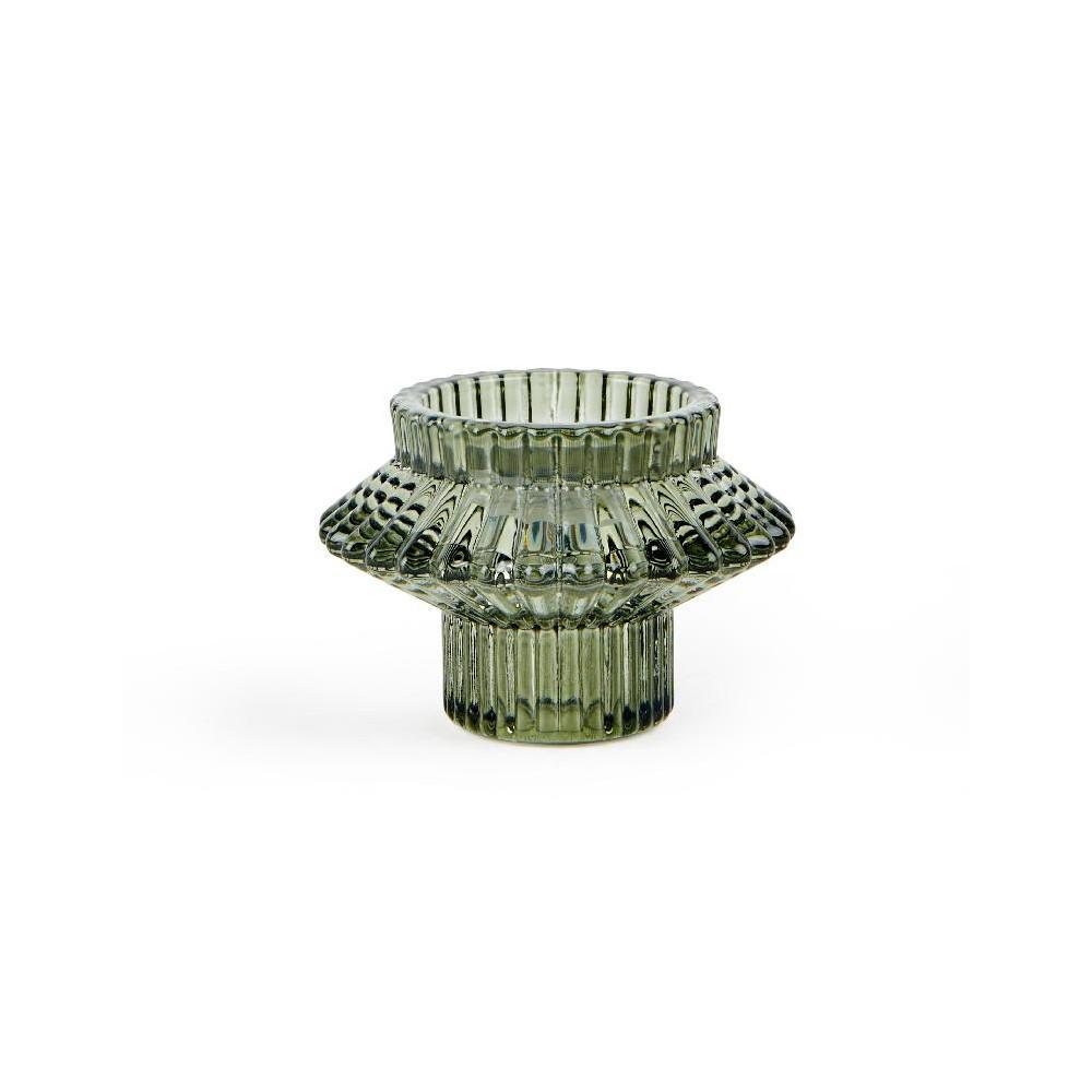 PORTACANDELA STELO O TEALIGHT VERDE IN CERA E VETRO D.8XH.5.6 CM ART.86573 - PORTACANDELA STELO O TEALIGHT VERDE IN CERA E VETRO D.8XH.5.6 CM ART.86573 -