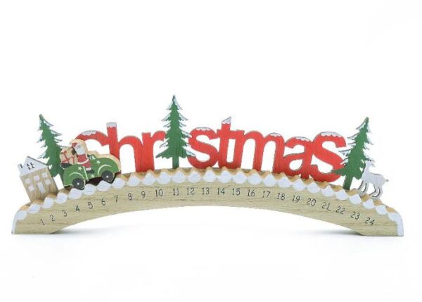 CALENDARIO DELL'AVVENTO IN LEGNO 38.5X2XH.14CM ART.64523 -