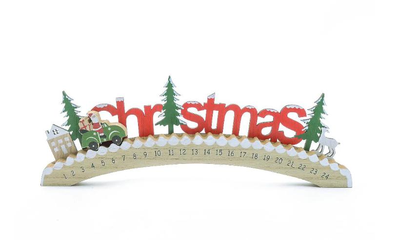 CALENDARIO DELL'AVVENTO IN LEGNO 38.5X2XH.14CM ART.64523 - CALENDARIO DELL'AVVENTO IN LEGNO 38.5X2XH.14CM ART.64523 -