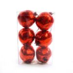 CONFEZIONE 6 MELOGRANI DA APPENDERE ROSSI IN PLASTICA DIAM 8 CM 16X8XH.24 CM ART.70364 -