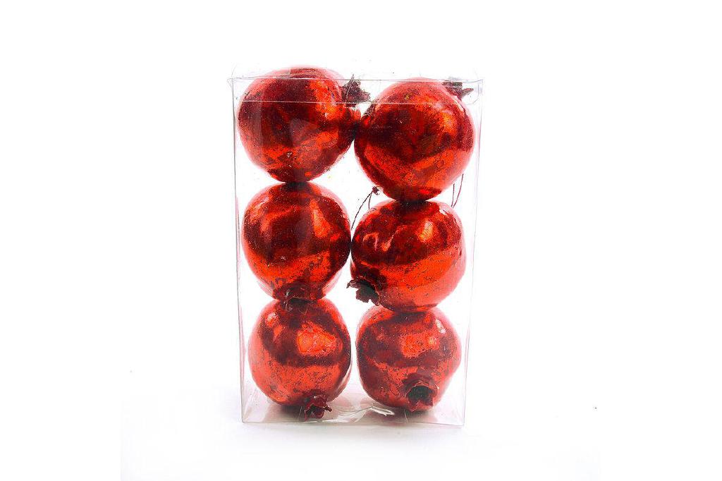 CONFEZIONE 6 MELOGRANI DA APPENDERE ROSSI IN PLASTICA DIAM 8 CM 16X8XH.24 CM ART.70364 - CONFEZIONE 6 MELOGRANI DA APPENDERE ROSSI IN PLASTICA DIAM 8 CM 16X8XH.24 CM ART.70364 -
