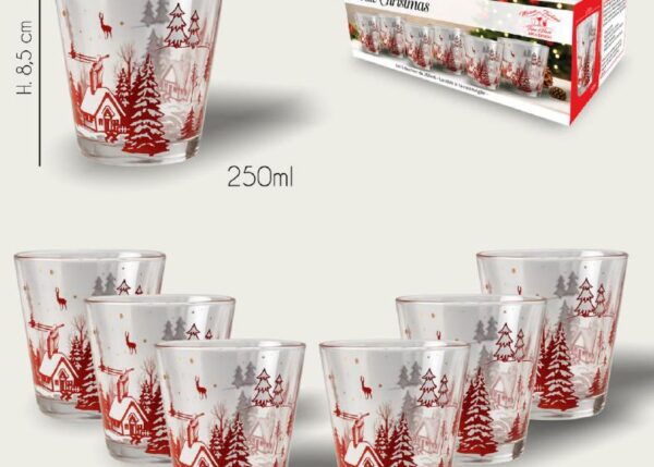 BICCHIERI CHRISTMAS NORDIC S/6 25CL 1049