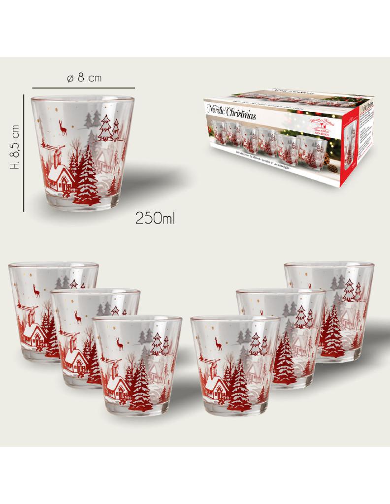BICCHIERI CHRISTMAS NORDIC S/6 25CL 1049 BICCHIERI CHRISTMAS NORDIC S/6 25CL 1049