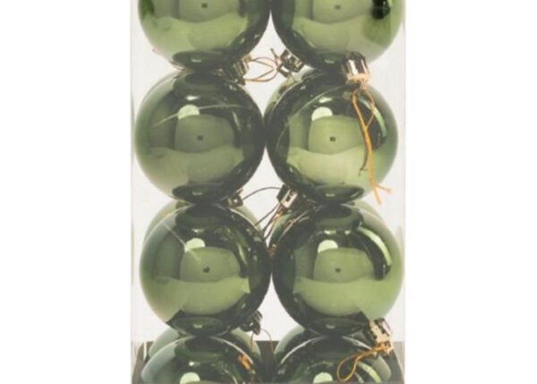 PALLE DI NATALE PLASTICA 6CM PZ.16 VERDE ALBERO LUCIDE ART.14301947
