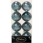 PALLE DI NATALE PLASTICA 8CM PZ.8 BLU NOTTE LUCIDA ART.14301978