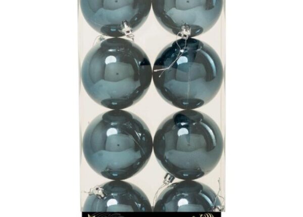 PALLE DI NATALE PLASTICA 8CM PZ.8 BLU NOTTE LUCIDA ART.14301978