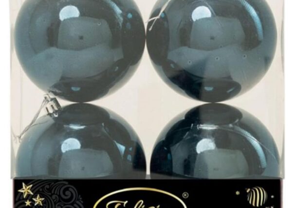 PALLE DI NATALE PLASTICA 10CM PZ.4 BLU NOTTE LUCIDA ART.14302029