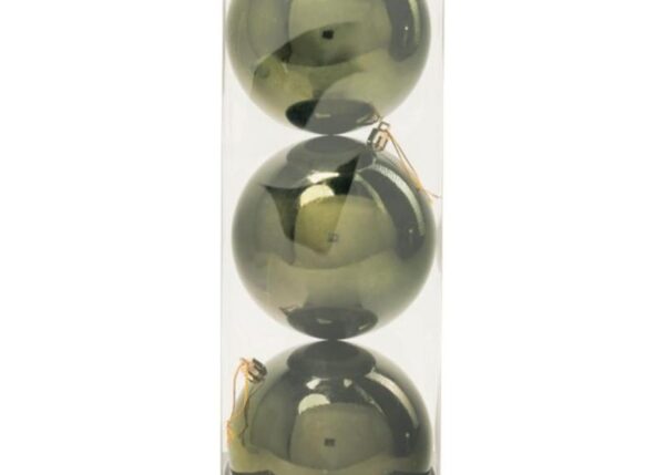 PALLE DI NATALE PLASTICA 12CM PZ.3 VERDE ALBERO LUCIDE ART.14302098