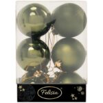 PALLE DI NATALE PLASTICA 6CM PZ.12 ASS.LUCIDE+OPACHE VERDE ALBERO ART.14302456
