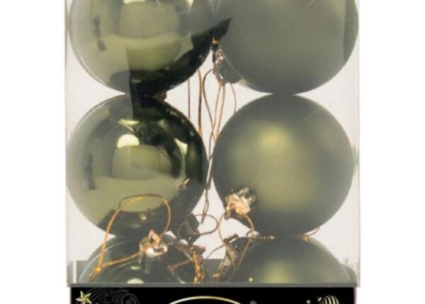 PALLE DI NATALE PLASTICA 6CM PZ.12 ASS.LUCIDE+OPACHE VERDE ALBERO ART.14302456