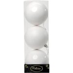 PALLE DI NATALE PLASTICA 8CM PZ.3 ASS.LUCIDA+OPACA BIANCA ART.14302494