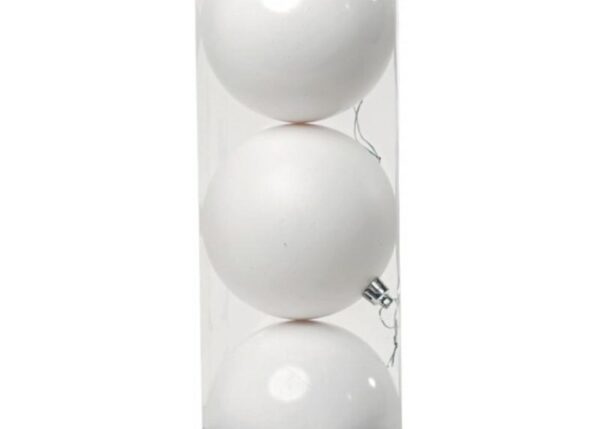 PALLE DI NATALE PLASTICA 10CM PZ.3 ASS.LUCIDA+OPACA BIANCA ART.14302562