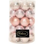 PALLE DI NATALE PLASTICA PZ.34 ASS. LUCIDE+OPACHE+INCRESPATE CIPRIA DIAM.8CM ART.14305549