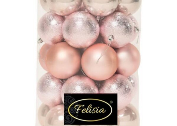 PALLE DI NATALE PLASTICA PZ.34 ASS. LUCIDE+OPACHE+INCRESPATE CIPRIA DIAM.8CM ART.14305549