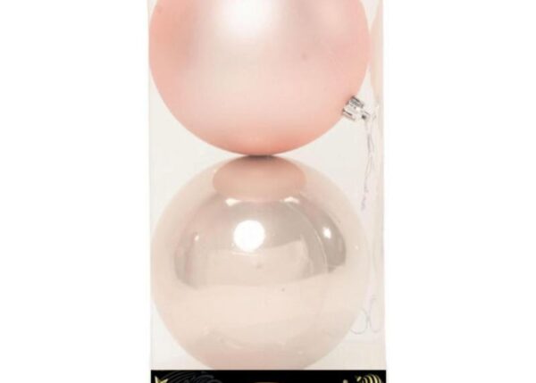 PALLE DI NATALE PLASTICA PZ.2 ASS. LUCIDE+OPACHE CIPRIA DIAM.12CM ART.14305563