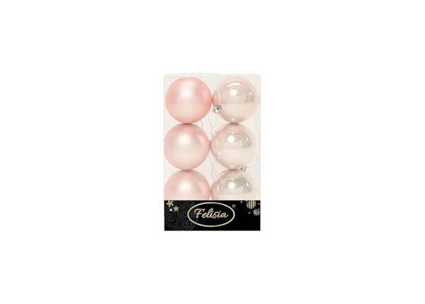 PALLE DI NATALE PLASTICA PZ.6 ASS. LUCIDE+OPACHE CIPRIA DIAM.8CM ART.14305631