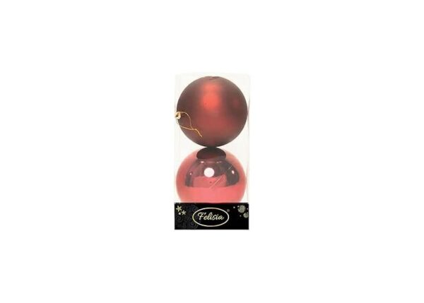 PALLE DI NATALE PLASTICA PZ.2 ASS. LUCIDE+OPACHE BURGUNDY DIAM.12CM ART.14305778