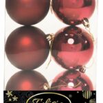 PALLE DI NATALE PLASTICA PZ.6 ASS.LUCIDE+OPACHE BURGUNDY DIAM.8CM ART.14305846