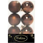 PALLE DI NATALE PLASTICA PZ.6 ASS. LUCIDE+OPACHE CAFFEE DIAM.8CM ART.14306171