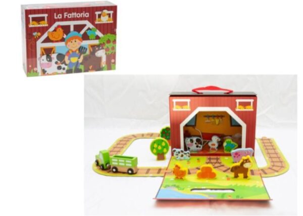 VALIGIA FATTORIA LEGNO CON PISTA DEL TRENO ODG1085 ART.530490007