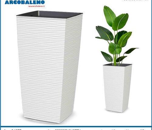 VASO AURORA QUADRO 30X30X57 BIANCO ART.34977