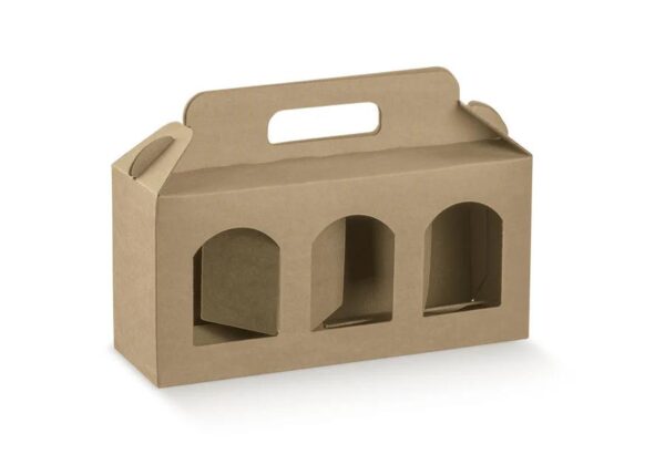 SCATOLA PORTAVASETTI 3 FORI 190 X 60 X 120 MM AVANA CONF.10 PZ