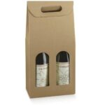 PORTABOTTIGLIE DOPPIO IN CARTONE COLORE AVANA MISURA 90X90X385CM 135869